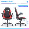 Ergonomic Office Computer Home Gaming Desk Chair Adjustable PU Leather Racing Chair Flip-up Armrest For Christmas Furniture