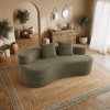 Boneless Compressed Modular Sofa, Soft Striped Corduroy Floor Couch with Deep Seat, Wide Armrests and Back Pillows