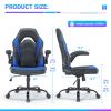 Ergonomic Office Computer Home Gaming Desk Chair Adjustable PU Leather Racing Chair Flip-up Armrest For Christmas Furniture