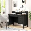 Vintage Computer Desk with Storage Shelves and 4 Drawers