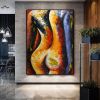 Handpainted large Sexy Naked Back Wall Art Sexy Girl woman Modern Abstract Nude Oil Painting on Canvas Home Entryway Living Room Bedroom Luxurious De