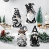 4 Pcs Resin Winter Snow Gnome Figurines Decoration Snowflake Antlers Gnome Sculpture Decoration