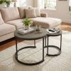 Set of 2 Modern Round Stacking Nesting Coffee Tables