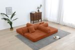 Convertible Sleeper Sofa Bed, Corduroy Folding Sofa Bed with Fixed-Shape Frame, Fold Out Floor Mattress Couch, Lazy Compression Sofa for Living Room,