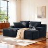 Oversized Double Chaise Lounge Corduroy Upholstered Boneless Couch Cloud Deep Seat Sofa