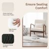 Modern Accent Chair with Rubber Wood Frame and Lumbar Pillow