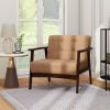 Rubber Wood Frame Accent Chair with Armrest for Living Room