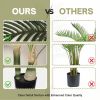 6FT Artificial Golden Cane Palm Tree with Black Plastic Pot, Realistic Faux Tropical Plant with PE Leaves and Flexible Branches for Indoor Outdoor Dec