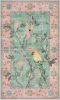 Botanical Birds 5x7 Washable Living Room Rug, Boho Green Bedroom Dining Room Rugs for Under Table, Large Vintage Indoor Floor Carpet for Home Office