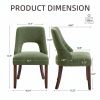 Cutout Back Counter Height Bar Stools Set of 2, Mid Century Chenille Upholstered Kitchen Island Stools with Solid Rubberwood Legs