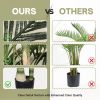 6FT Artificial Golden Cane Palm Tree with Black Plastic Pot, Realistic Faux Tropical Plant with PE Leaves and Flexible Branches for Indoor Outdoor Dec