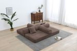 Convertible Sleeper Sofa Bed, Corduroy Folding Sofa Bed with Fixed-Shape Frame, Fold Out Floor Mattress Couch, Lazy Compression Sofa for Living Room,