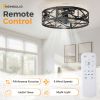 Embedded ceiling fan with lights, bladeless silent ceiling lamp, remote-controlled minimalist ceiling fan with mesh cover