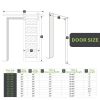 Glass Sliding MDF Barn Door with  Sliding Door Hardware Kit, 5 Tempered Frosted Glass, Slab Inside Covered with Water-Proof PVC Surface