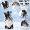 4 Pcs Resin Winter Snow Gnome Figurines Decoration Snowflake Antlers Gnome Sculpture Decoration