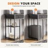 Computer Desk Small Home Office Bedroom Writing Study PC Table with Storage Space Fabric Side Bag Headphone Hook Metal Frame Adjustable