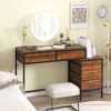 Computer Desk with 5 Drawers Home Office Desk with Side File Cabinet