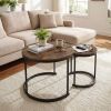 Set of 2 Modern Round Stacking Nesting Coffee Tables
