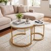 Set of 2 Modern Round Stacking Nesting Coffee Tables