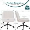 Office chair, backrest, armless office chair, adjustable swivel for comfortable home office, pink, Teddy wool fabric