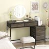 Computer Desk with 5 Drawers Home Office Desk with Side File Cabinet