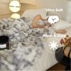 Ultra Soft Luxury Fluffy Faux Rabbit Fur Throw Blanket, Thick Warm Bubble Throw for Bed, Cozy Plush Reversible Blankets for Couch, Chair, Sofa