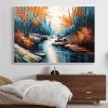 Hand Painted Oil Painting Original Landscape Oil Painting On Canvas Large Textured Wall Art Abstract Nature River Painting Modern Home Decor Bedroom