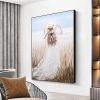 Handmade Oil Painting Nice Day Sky Sea Meadow Flowers Painting on Canvas Handmade Wall Art Original Oil Artwork for Home Living Room Bedroom Office D