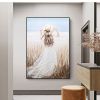 Handmade Oil Painting Nice Day Sky Sea Meadow Flowers Painting on Canvas Handmade Wall Art Original Oil Artwork for Home Living Room Bedroom Office D