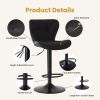 Swivel Bar Stools Set Of 2 with Adjustable Height, Fabric with Backrest for Outdoor Use Only