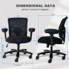 500 LBS Big and Tall Mesh Office Chair, Ergonomic Wide Seat Desk Chair with 4D Armrests, Adjustable Lumbar Support, Metal Base Silent Casters.