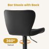 Swivel Bar Stools Set Of 2 with Adjustable Height, Fabric with Backrest for Outdoor Use Only
