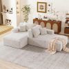 Oversized Double Chaise Lounge Corduroy Upholstered Boneless Couch Cloud Deep Seat Sofa