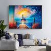 Hand Painted Oil Painting Abstract Coastal Landscape Oil Painting On Canvas Large Wall Art Original Lighthouse Painting Sunset Painting Custom Painti