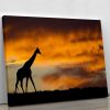 Idyllic african wildlife silhouette Canvas Print or Poster