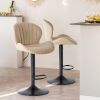 Swivel Bar Stools Set Of 2 with Adjustable Height, Fabric with Backrest for Outdoor Use Only