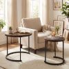 Set of 2 Modern Round Stacking Nesting Coffee Tables