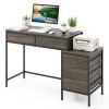 Computer Desk with 5 Drawers Home Office Desk with Side File Cabinet