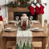 Christmas Table Runner 13x72 Inch, Xmas Trees Snowflakes Winter Holiday Decorative Farmhouse Table Decorations for Kitchen Dinning, Indoor Outdoor Di