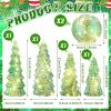 6 Pcs Mercury Glass Christmas Tree for Tabletop Light up Figurine Christmas Tree Mercury Cracked Glass Globe with Light for Xmas Decor Home Party Cen