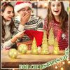 6 Pcs Mercury Glass Christmas Tree for Tabletop Light up Figurine Christmas Tree Mercury Cracked Glass Globe with Light for Xmas Decor Home Party Cen