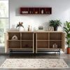 68 Inch Oak Sideboard Buffet Cabinet with 4 Doors, Large Decorative Storage Cabinet with Adjustable Shelves