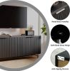 68 Inch Oak Sideboard Buffet Cabinet with 4 Doors, Large Decorative Storage Cabinet with Adjustable Shelves