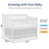 Baby Crib 5-in-1 Convertible, Wood Crib Converts to Toddler Bed, Daybed and Full-Size Bed, Non-Toxic Finishes