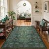 Washable 5x7FT Light Pink Rug for Bedroom - Pink Boho Girl Nursery Rug, Living Room, Nature Insect Bug Print Home Decor