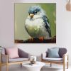 Hand Painted Oil Painting Original Colorful Animal Oil Painting On Canvas Bird Oil Painting Blue Bird Painting Impasto Original Art Animal Wall Art L