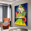 Handmade Oil Painting Nice Day Sky Sea Meadow Flowers Painting on Canvas Handmade Wall Art Original Oil Artwork for Home Living Room Bedroom Office D
