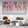 Hand Painted Oil Painting Abstract Floral Texture Canvas Oil Painting Colorful Wall Decor Art Modern Landscape Painting Living Room Decor Oil Paintin