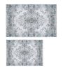 Vintage Area Rug Modern Non Slip Carpet Boho Low Pile Soft Rug Waterproof Machine Washable Rug for Living Room Bedroom Kitchen Dining Room Under Tabl