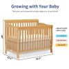 Baby Crib 5-in-1 Convertible, Wood Crib Converts to Toddler Bed, Daybed and Full-Size Bed, Non-Toxic Finishes